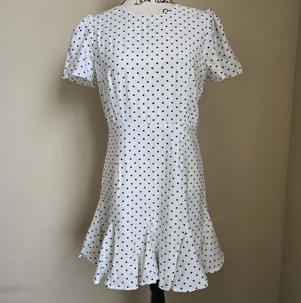 Le Bop Polka Dot Mini Dress Womens M Short Sleeve